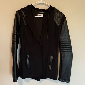 Evereve Blanc Noir Moto Jacket Size M
